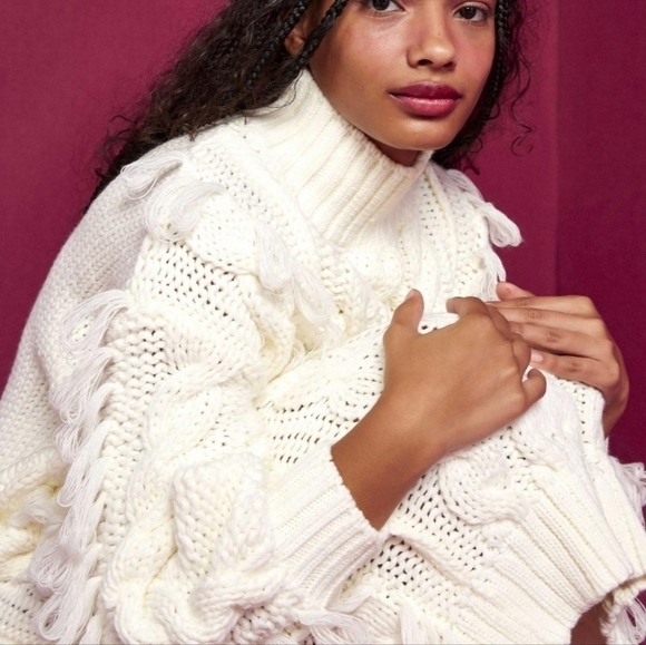 NWOT Farm Rio White Midi Sweater Dress sz M - Picture 4 of 12